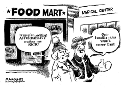 TRUMPS MOCKS AFFORDABILITY ISSUE by Jimmy Margulies