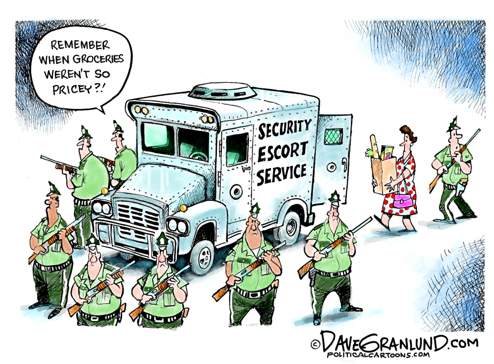 Grocery Prices Soar Requiring Armed Security Escorts for Shoppers