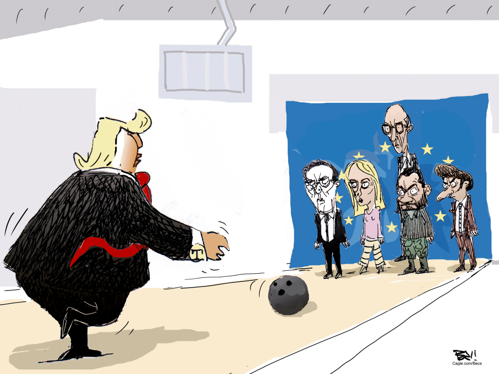 Playing bowling with Europe.