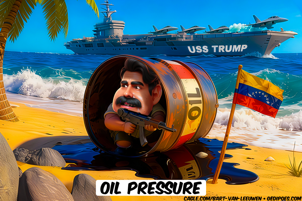 Nicolás Maduro hiding in Oil Barrel