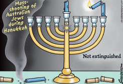 HANUKKAH CANDLES ARE SHOT BUT NOT EXTINGUISHED by Steve Greenberg