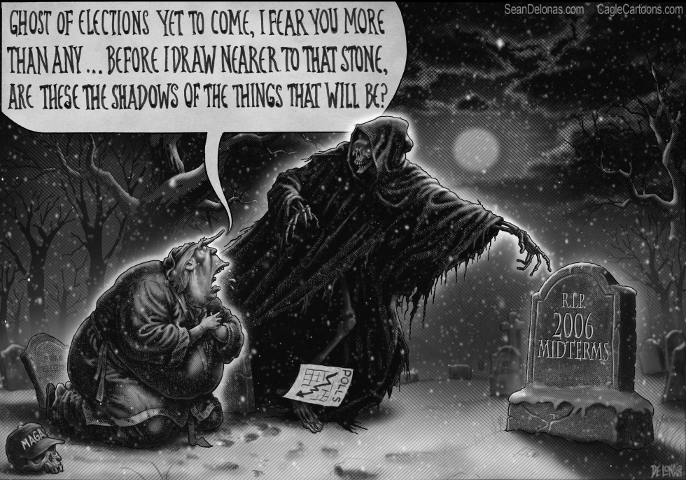 Trump as Scrooge with the Ghost of Elections