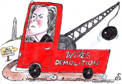 SUSIE WILES IN DEMOLITION TRUCK by Randall Enos