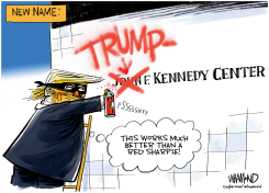 KENNEDY CENTER RENAMED by Dave Whamond