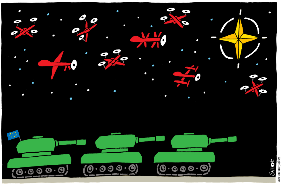 tanks and drones and X-mas Nato star