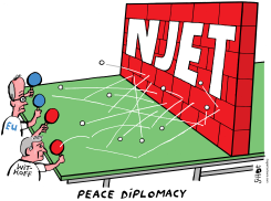 TABLE TENNIS EU AND WITKOFF AGAINST RUSSIAN WALL by Schot
