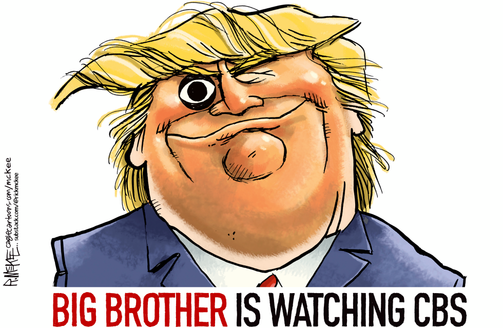 Trump Portrayed as Big Brother Monitoring CBS