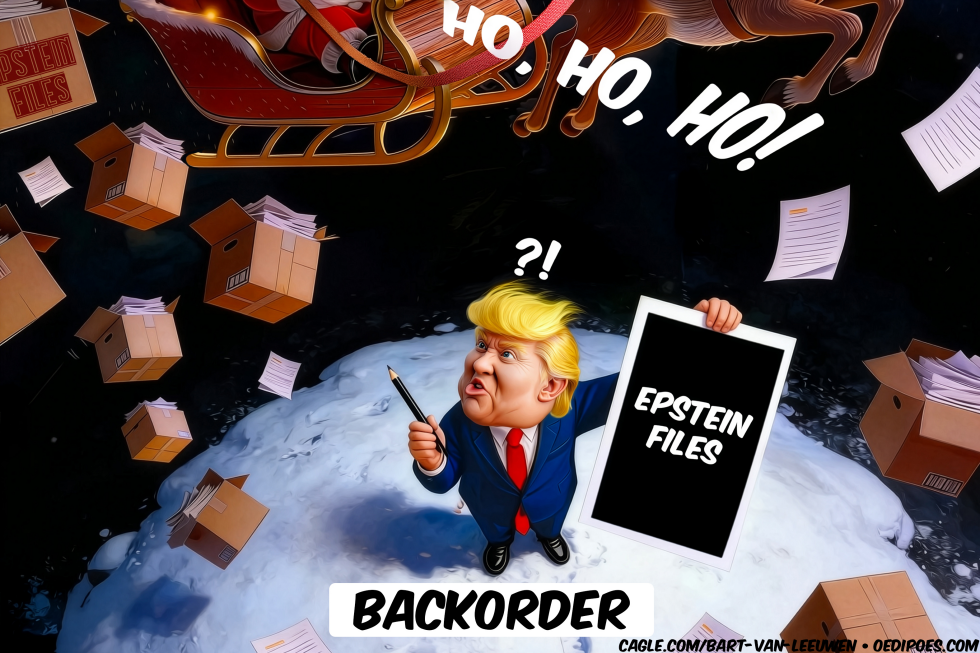 Boxes of documents falling down on Trump