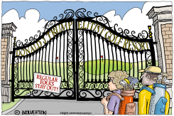 TRUMP ELITIST GOLF RESORT WITH GATES CLOSED by Monte Wolverton