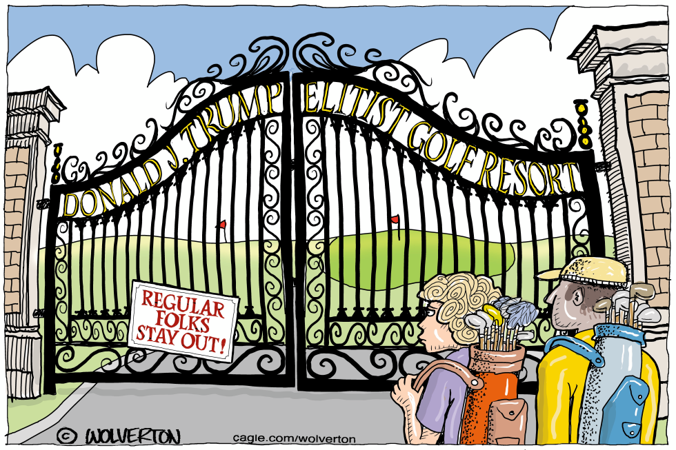 Trump Elitist Golf Resort with Gates Closed
