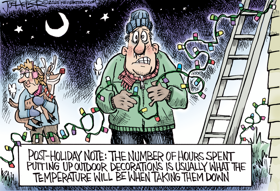 Taking down decorations