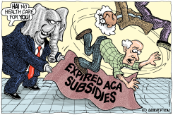 ELEPHANT PULLS ACA SUBSIDIES FROM UNDER NEEDY by Monte Wolverton