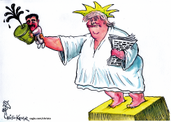 TRUMP HOLDING MADURO by Christo Komarnitski