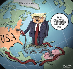 TRUMP PUMPS GAS AFTER VENEZUELA TAKEOVER by Graeme MacKay
