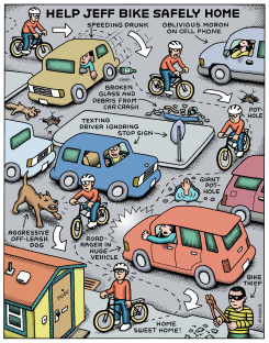 HELP JEFF BIKE HOME by Andy Singer