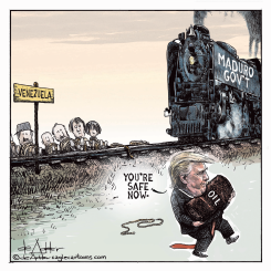 TRUMP SAVES OIL FROM MADURO TRAIN by Michael de Adder