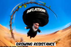 ALI KHAMENEI FLOATING IN MID-AIR by Bart van Leeuwen