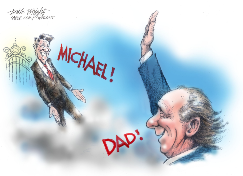 Michael Reagan Obituary Cartoon