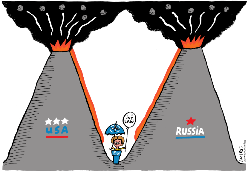 Europe stuck between two vulcano's