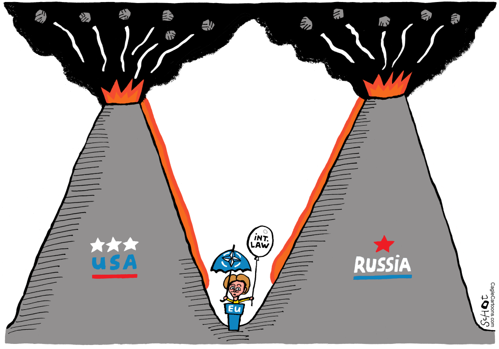 Europe stuck between two vulcano's