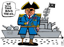 TRUMP AS PIRATE IN VENEZUELA CLAIMING OIL by Schot