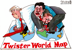 TWISTER WORLD MAP by Christo Komarnitski