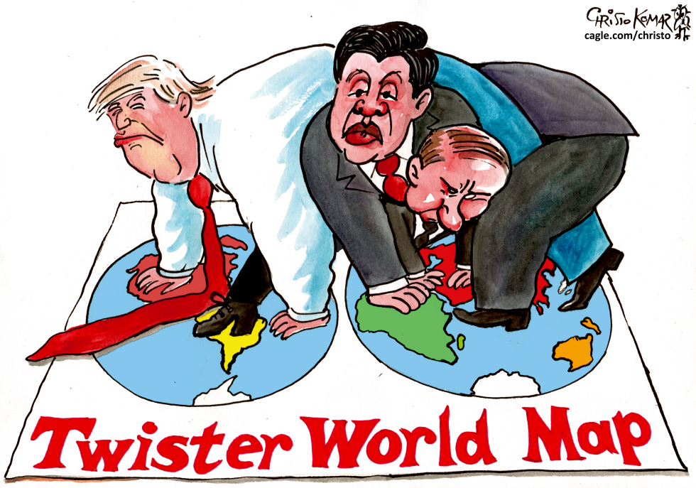 World Leaders Play Twister on Global Map