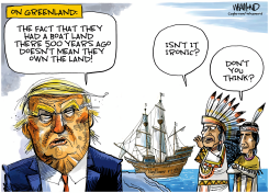 TRUMP QUESTIONS DENMARK'S CLAIM TO GREENLAND by Dave Whamond