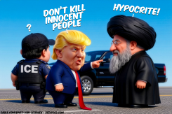 TRUMP REPRIMANDS KHAMENEI by Bart van Leeuwen