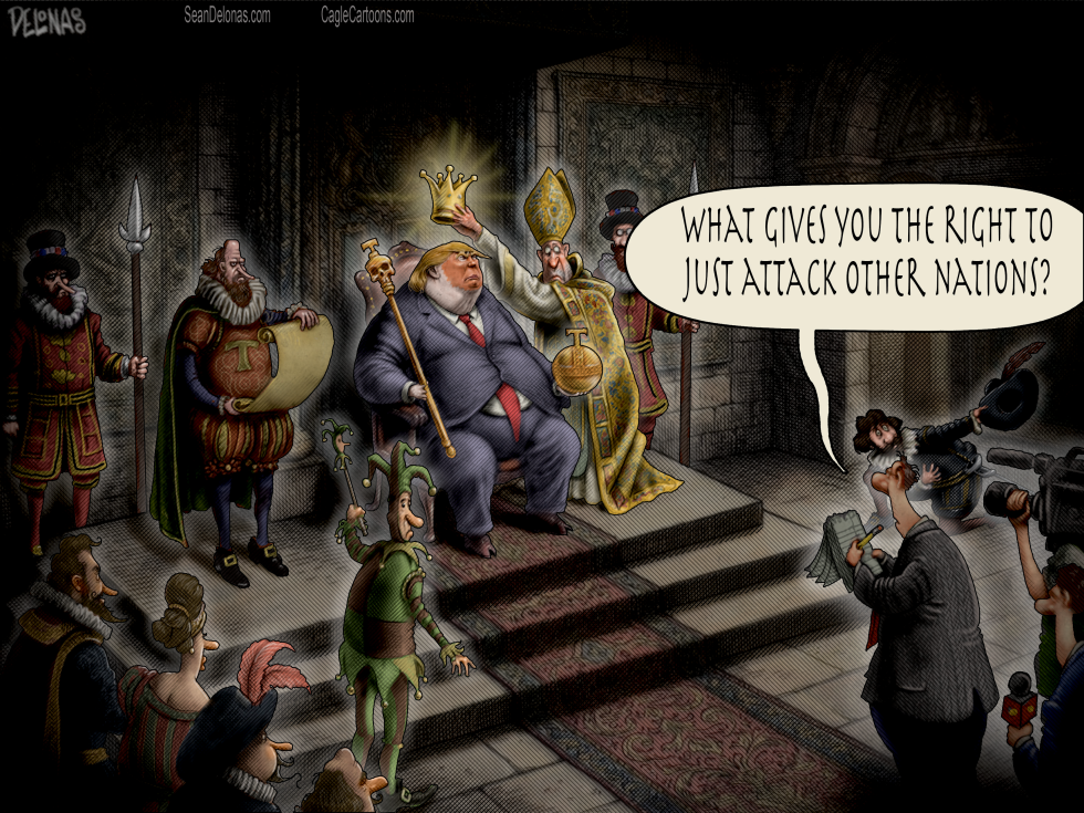 Trump Crowned as King in Satirical Attack on Foreign Policy
