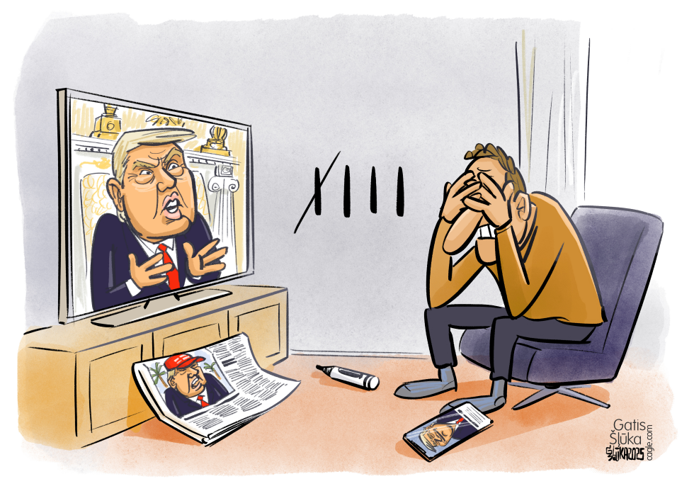 The man is tired of the year of Trump