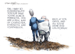 NEWSOM COMPLIMENTS WALZ by Dick Wright