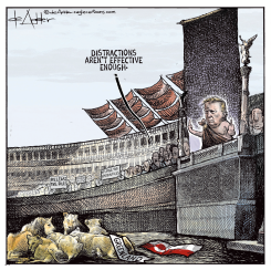 DISTRACTION NOT WORKING FOR TRUMP by Michael de Adder