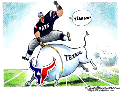 PATRIOTS VS TEXANS PLAYOFF RODEO by Dave Granlund