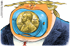 TRUMP'S NOBEL BINKY by Rick McKee