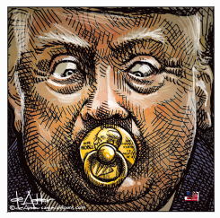 TRUMP GETS HIS NOBEL PEACE PRIZE by Michael de Adder