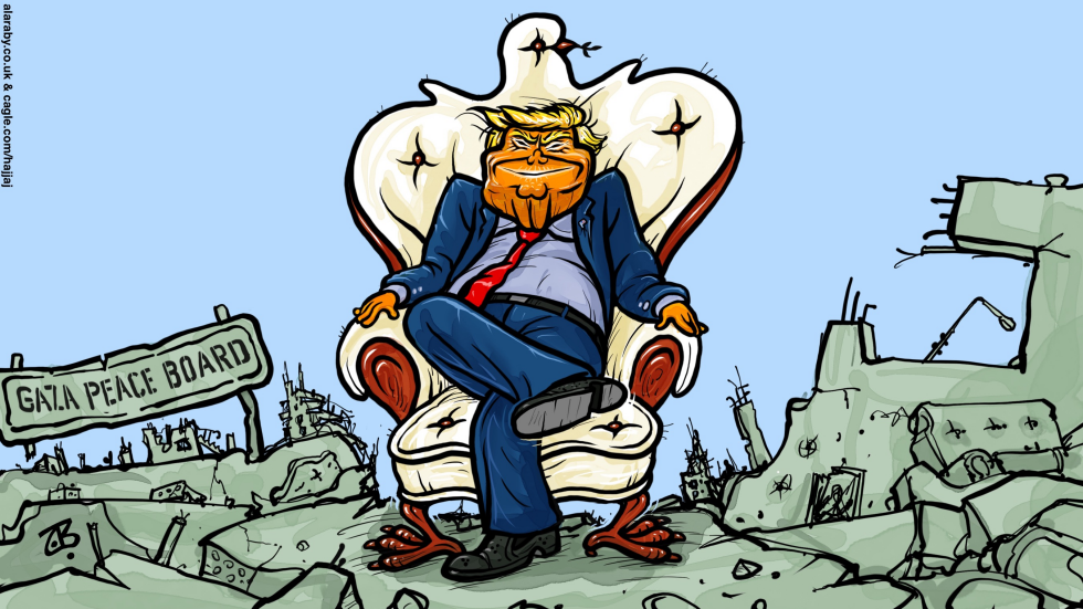 Gaza Peace Board Trump Chair Rubble City