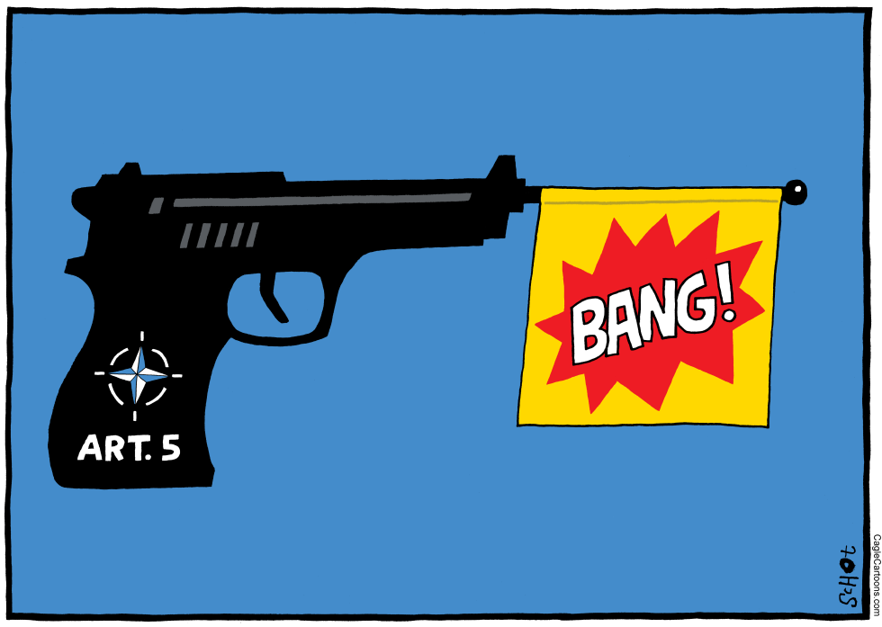 fake nato pistol with 'bang' flag