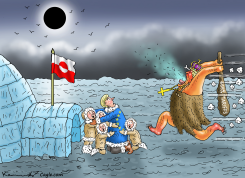 NEANDERTHAL EMPEROR WITH TARIFFS AGAINST THE EU by Marian Kamensky