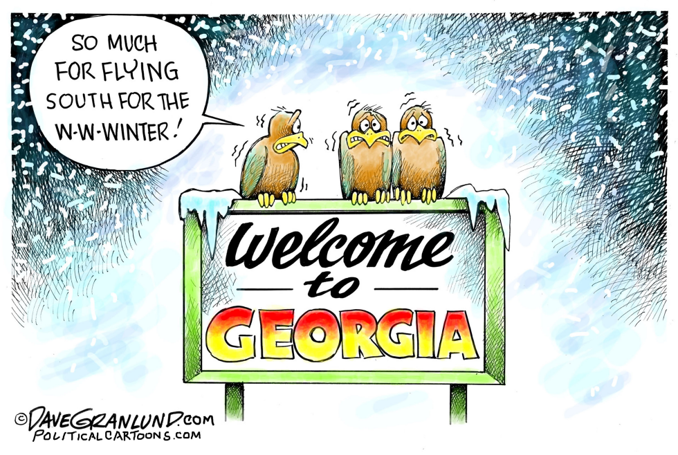 Snow and ice in the south
