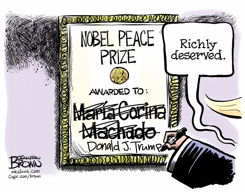 Trump takes Machado's Nobel Peace Prize