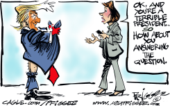 JUST ANSWER THE QUESTION by Milt Priggee