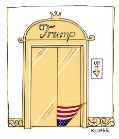 TRUMP BRINGING AMERICA DOWN IN THE WORLD by Peter Kuper