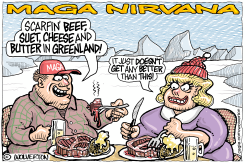 MAGA COUPLE HAPPILY EAT RED MEAT IN GREENLAND by Monte Wolverton
