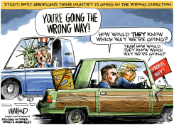 AMERICA IS GOING THE WRONG WAY by Dave Whamond