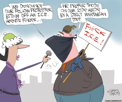 PROTESTER ON THE FINGER DIET by Gary McCoy