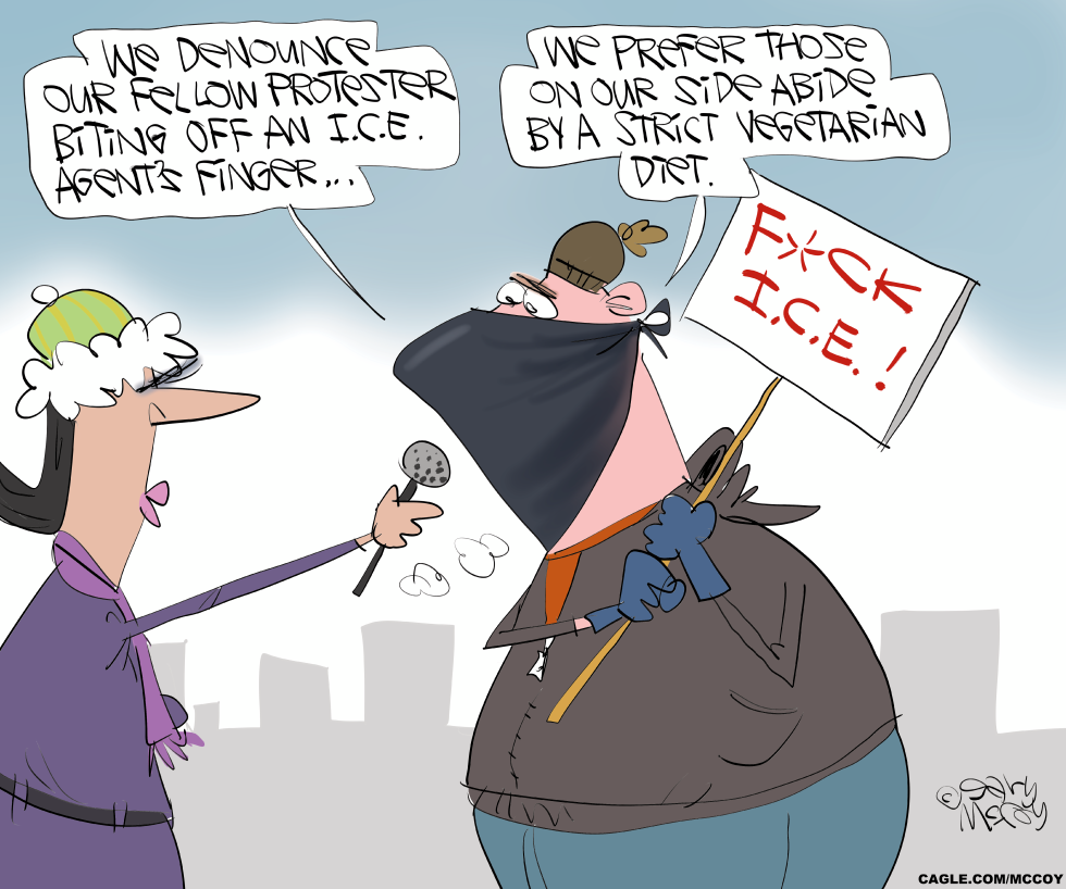 Protester On The Finger Diet