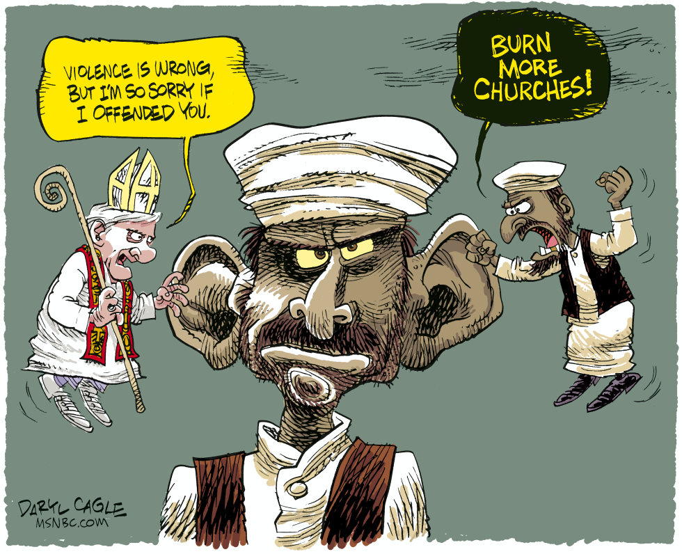  POPE IN MUSLIM EAR by Daryl Cagle