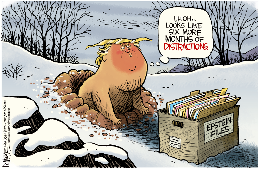 Groundhog Trump Sees Epstein Shadow