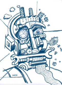 WORKER'S JOBS BEING REPLACED BY A.I by Peter Kuper